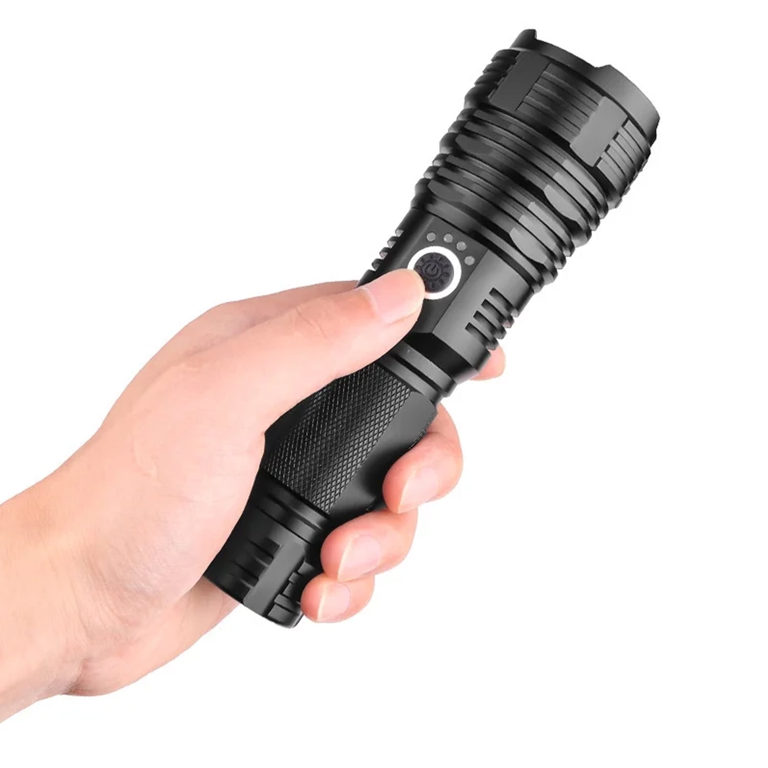 Zacro Rechargeable Flashlight, Super Bright Powerful High Lumens Flashlight with 5 Modes, Zoomable Waterproof LED Handheld Flashlight for Emergencies, Hiking, Camping, Home