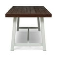 thumbnail image 3 of Dark Brown & White - Seats 8 People - Outdoor Dining Gatherings - Easy Maintenance Patio Table, 3 of 6