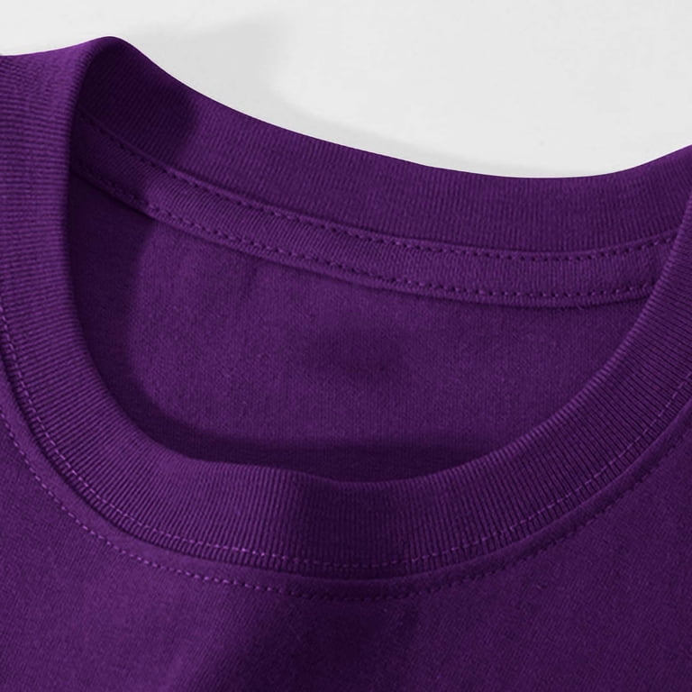 T-shirt Basique Mini Club Fille – Violet 5-6 Ans – Manches Longues Coton – État Correct
