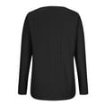 thumbnail image 4 of SEAOPEN Womens Long Sleeve Tops Solid Crewneck Womens Slim Tshirt Blouse 2024 Fall Daily Tops Today Black,XL, 4 of 5