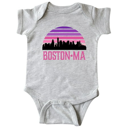 

Inktastic Boston Gifts for Kids Retro Skyline Gift Baby Girl Bodysuit