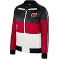 thumbnail image 2 of Women's The Wild Collective  Red Wisconsin Badgers Color-Block Puffer Full-Zip Jacket, 2 of 3