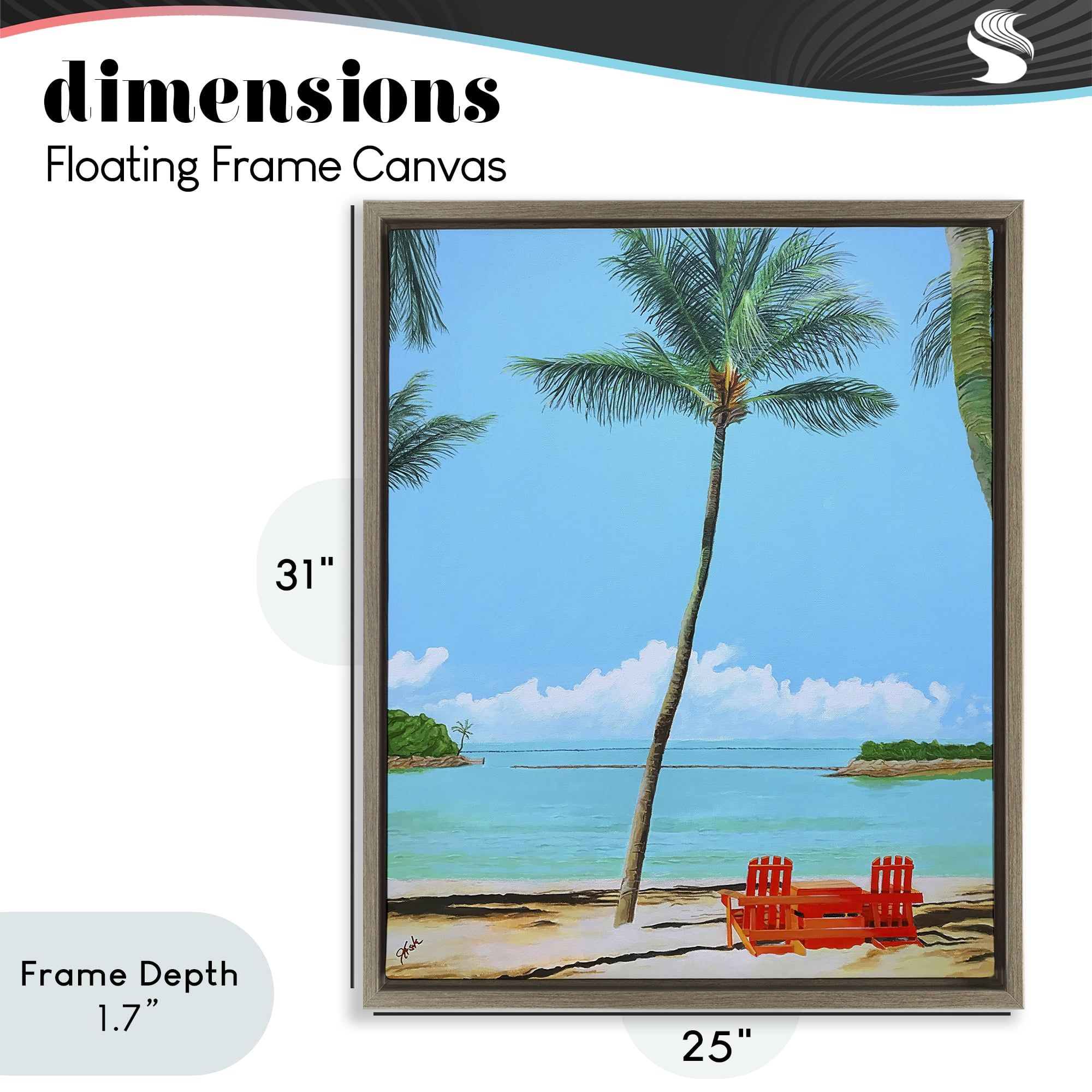 Stupell Industries Dreaming Of Palm Trees Brown Framed Floater Canvas Wall Art, design by John Jaster