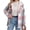 Pink Gray Plaid, variant on Womens Plus Size Plaid Jacket Button Down Hooded Fleece Jackets Fall Winter Coat with Pockets