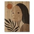 thumbnail image 3 of Designart 'Retro Minimal Portrait of Young Girl' Modern Print on Natural Pine Wood, 3 of 5