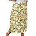 thumbnail image 2 of Maxi Skirts for Women Viikei Women's Skirt in Soft Pastel Shades,Women's Printed Elastic Waistband Pleated Pocket Skirt With Mid Calf Skirt Yellow XXXXL, 2 of 5