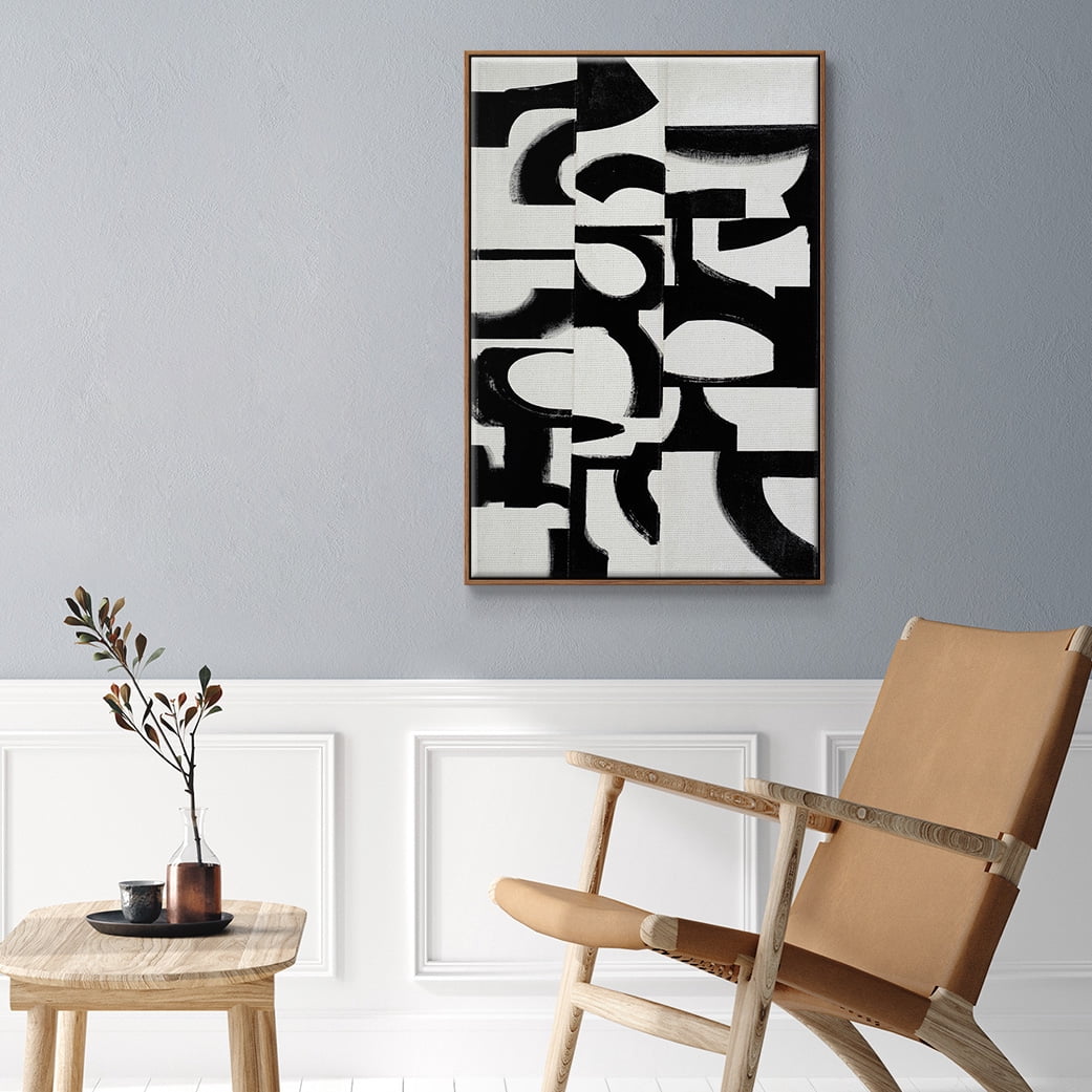 Prosperous Elements V9 Framed Premium Gallery Wrapped Canvas - Ready to Hang - 17 x 25 - Walnut Floating Frame