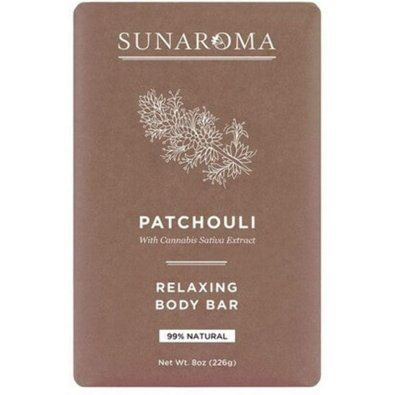 Sunaroma Patchouli Oil Relaxing Body Bar Soap, 8 Oz, 6 Pack