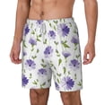 thumbnail image 2 of Balery Purple Chicory Mens Swim Trunks Swim Shorts for Men Quick Dry Inseam Beach Shorts with Compression Liner Pocket-3X-Large, 2 of 9