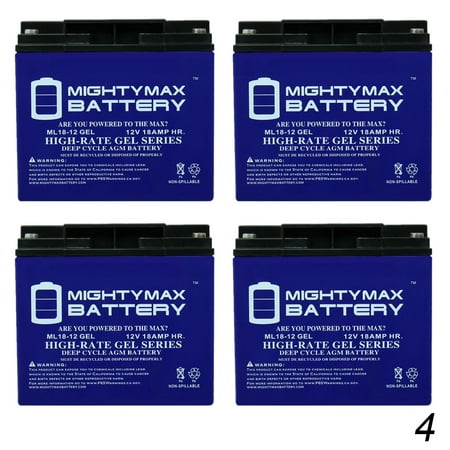 - 12V 18AH GEL Battery for Wheelcare Superlight Scooter - 4 Pack