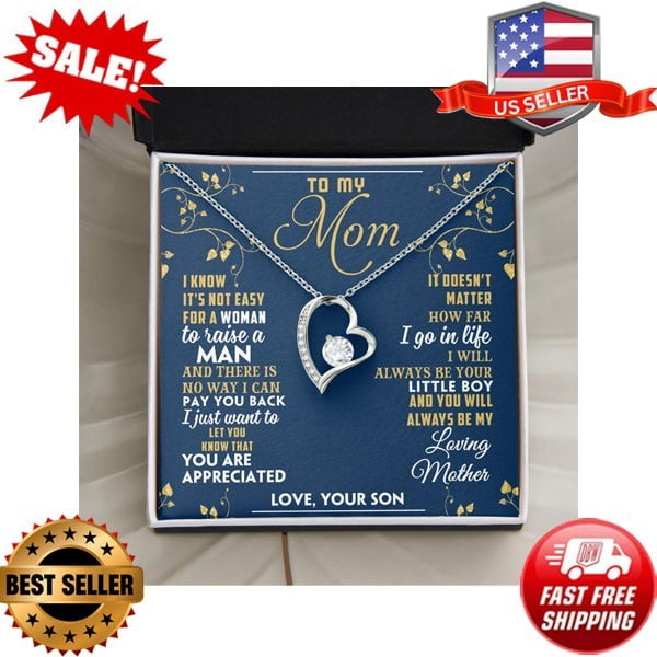To My Mom Mom And Son Jewelry Mother Jewelry From Son Necklace, A Meaningful Necklace Perfect For Anniversaries, Birthdays, Valentine V7577, White Forever Love Necklace