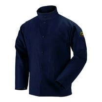 Black Stallion FN9-30C TruGuard 200 FR Cotton Welding Jacket, Navy, Medium