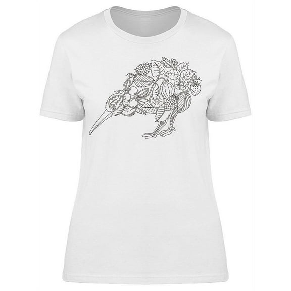 Kiwi Bird Flowers T-Shirt Women -Image by Shutterstock, Female x-Large