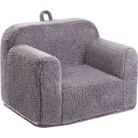 Kids Snuggly-Soft Sherpa Chair, Comfy Sofa Chair, Grey