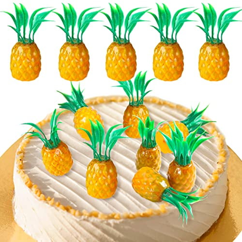 24 Pcs Pineapple Cake Topper Pineapple Cake Decoration Pineapple Party Decorations Hawaiian Luau Themed Party Pineapple Cupcake Toppers For Tropical Theme Birthday Party Supplies And Favors Walmart Com