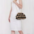 thumbnail image 6 of Woven Clutch Purse for Women Summer Beach Bag Casual Colorblock Evening Handbags Vacation Bag with Chain, 6 of 6