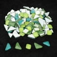 thumbnail image 2 of Bright Mosaic Tiles Assorted Craft Mosaic Tiles Glass Pieces Stones Green, 2 of 8