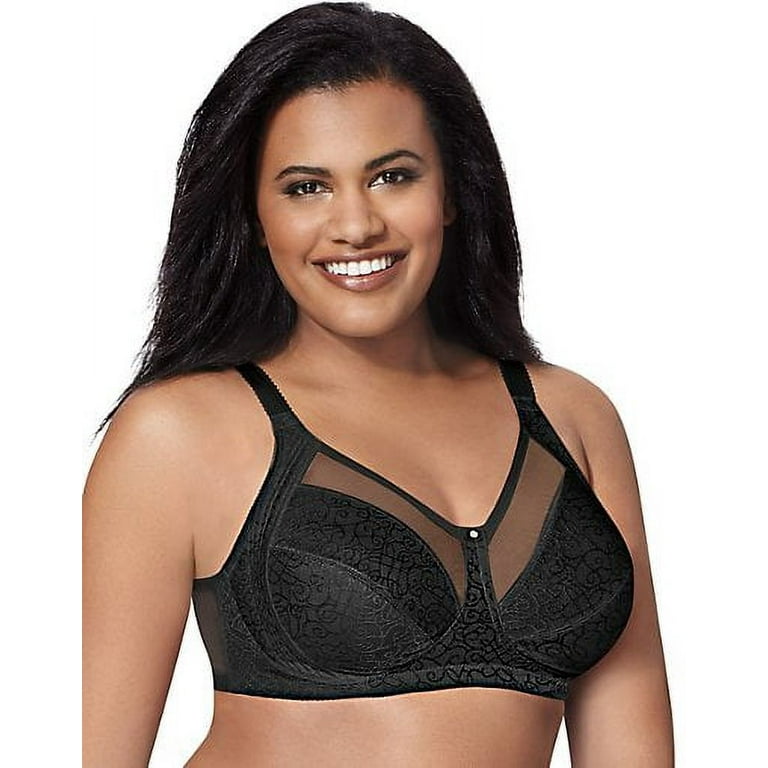 Just My Size BLACK JACQUARD Comfort Shaping Wire Free Bra, US 46C