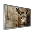 thumbnail image 2 of Designart "Charming Donkey Portrait in Wood" Animals Framed Wall Art Decor - Modern Farmhouse Grey Donkey Entryway Framed Wall Art, 2 of 6