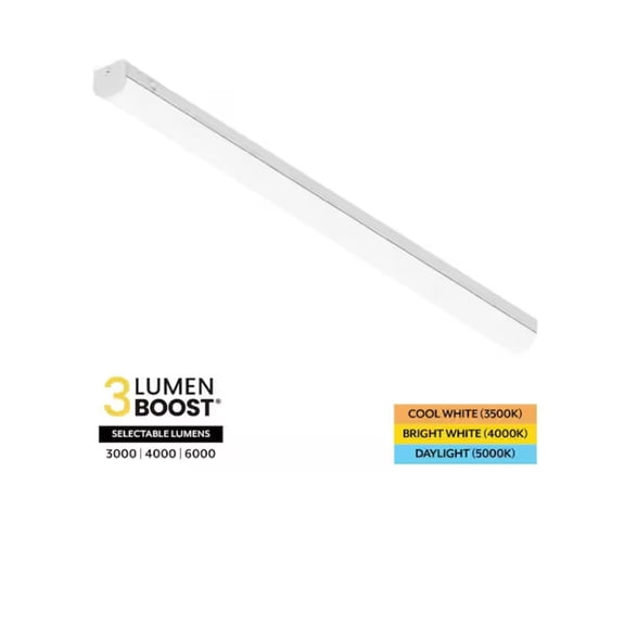 ETI 4ft Selectable Strip Light with Round Lens, 6000 Lumen Boost, 3CCT Color Preference, Dimmable, Multi-Volt, B01126501A