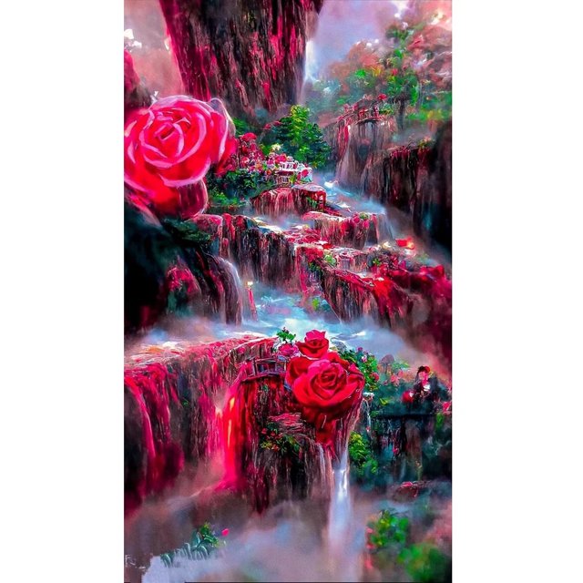 Cuadros Decorativos Dream Rose Waterfall 5D DIY Diamond Painting Kits Full Round Drill Decor (Y743) Ndcxsfigh Nuevos Originales