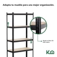 thumbnail image 3 of Estante Organizador KingsHouse Metálico Multiusos de 5 repisas 2 Piezas negro Grande, 3 of 8