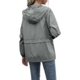 thumbnail image 5 of Women Waterproof Lightweight Raincoat Hooded Jacket Rain Jacket Outdoor Hooded Windbreaker Plus Size Solid Zipper Jackets, 5 of 8