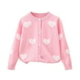thumbnail image 1 of Baywell Girl's Button Cardigan Long Sleeve Crewneck Sweaters Top Soft Knit Uniforms Pink 5-6Y, 1 of 9