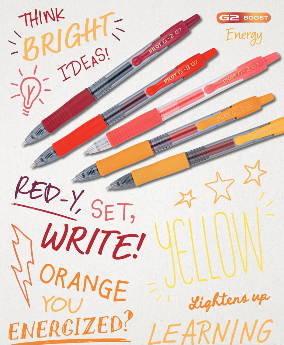 Pilot G2 Red Premium Gel Pens, Fine Point, 0.7mm, Assorted Ink, 5 Count