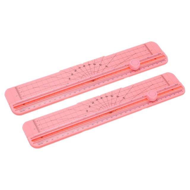 Unique Bargains 12 Inch Paper Cutter, 2 Pcs Portable Paper Trimmer Slicers Scrapbooking Tool for A4 Size Paper, Pink