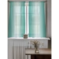 thumbnail image 4 of Turquoise Ombre Curtains 54 Inch Length, Sheer Curtains for Bedroom Living Room Window Modern Gradient Abstract Art Rod Pocket Voile Drapes Kitchen Curtains Small Half Window 42"x54" 2 Panels, 4 of 6