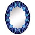 thumbnail image 2 of Designart "Fractal Flowers in Turquoise and White VII" Modern Geometric Round Wall Mirror - Modern Oval Printed Decorative Oversized Mirror - Multiple Color Options, 2 of 4