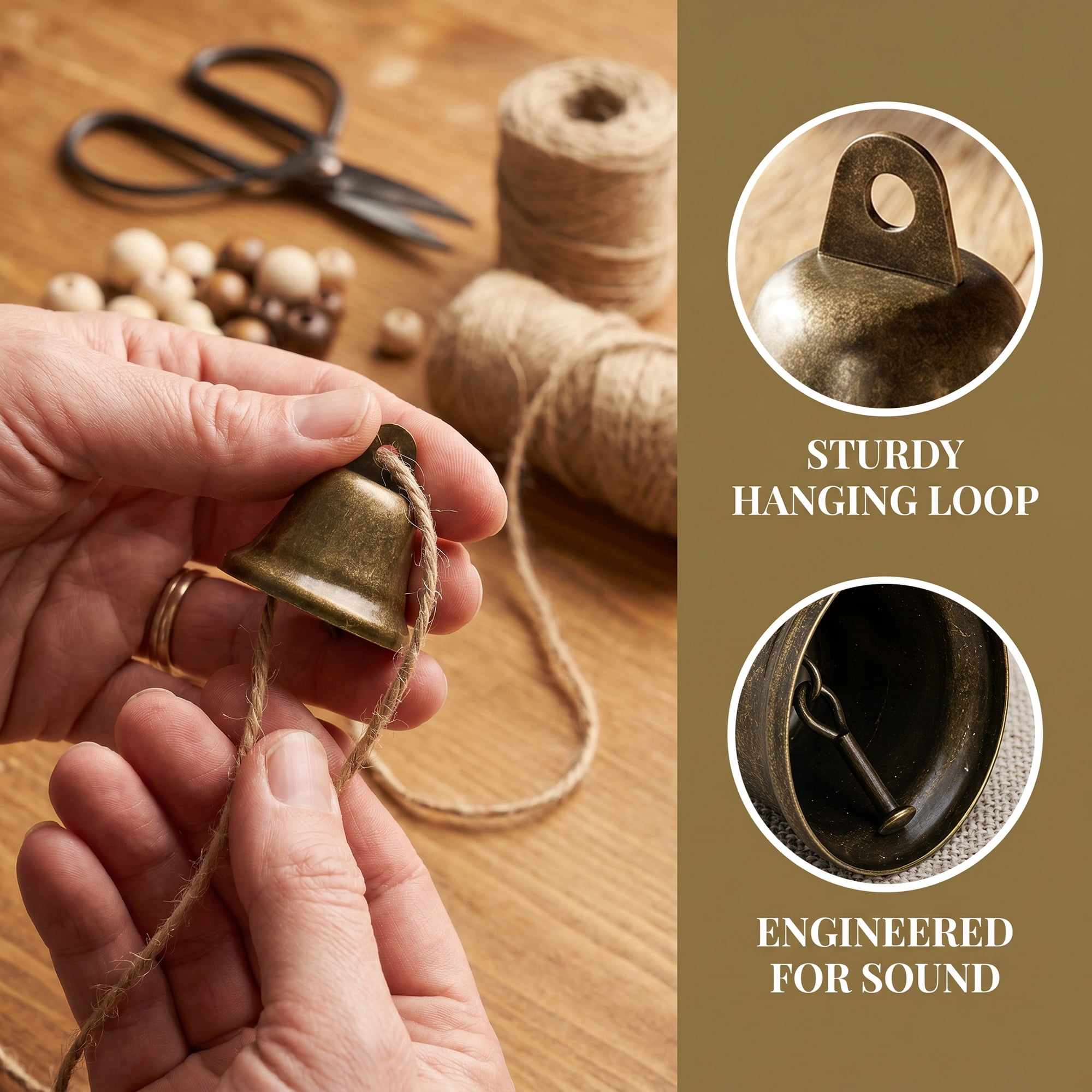 Unique Bargains 10Pcs Small Iron Hanging Flare Craft Bells Bronze 1.5"L x 1.5"W x 1.4"H