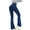 Dark Blue, variant on Timegard Jean Flare Yoga Pants for Women Crossover High Waist Slim Pants Running Sports Trousers with Pockets