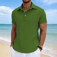 thumbnail image 2 of Zedker Shirts for Men Short Sleeve Cotton Casual Button T Shirts Classic Fit Collared Golf Shirts Green M, 2 of 9