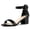 Black, variant on BLISSFUL STEP Women's Shoes Open Toe Block Heel Ankle Strap Sandals White 8.5