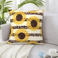 thumbnail image 6 of ZICANCN Yellow Sunflowers Leopard Print Throw Pillow Covers, Bed Couch Sofa Knit Decorative Pillow Covers for Living Room Farmhouse, 20"x20", 6 of 8
