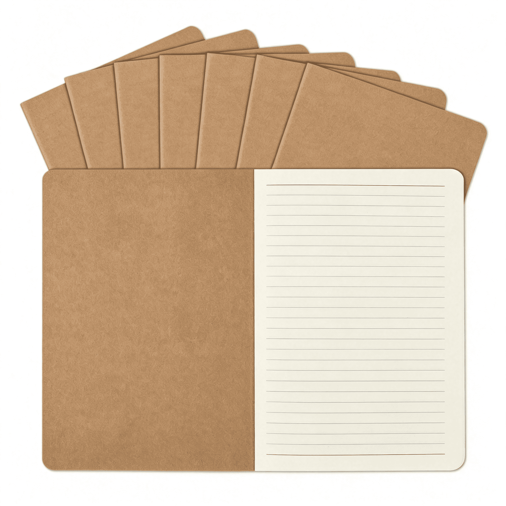 CCOCC 8 Pack A5 Kraft Notebooks Bulk 8.15X5.5 Es Lined Paper Journaling Notebooks Notebooks for Work Composition Notebooks for School Journal Notebooks for Office 60 Pages