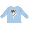 thumbnail image 3 of Inktastic Karate Girl, Cute Girl, Brown Hair, Black Belt Girls Long Sleeve Toddler T-Shirt, 3 of 5