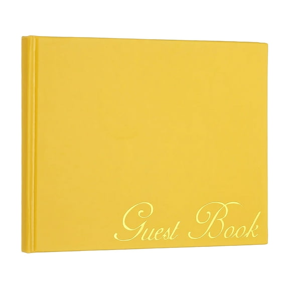 Uxcell Elegant Guestbook, 9"x7" PU Leather Wedding Guest Book Stylish Sign in Book with 50 Blank 120GSM Paper for Receptions Birthdays Funerals Special Events, Burgundy