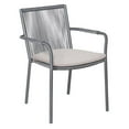 thumbnail image 2 of Seasonal Living Archipelago 18" Aluminum Dining Arm Chairs in Gray (Set of 2), 2 of 6