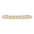 thumbnail image 4 of Fancy Yellow Canary Diamond Eternity Ring Band 14K White Gold (0.51ct), 4 of 5