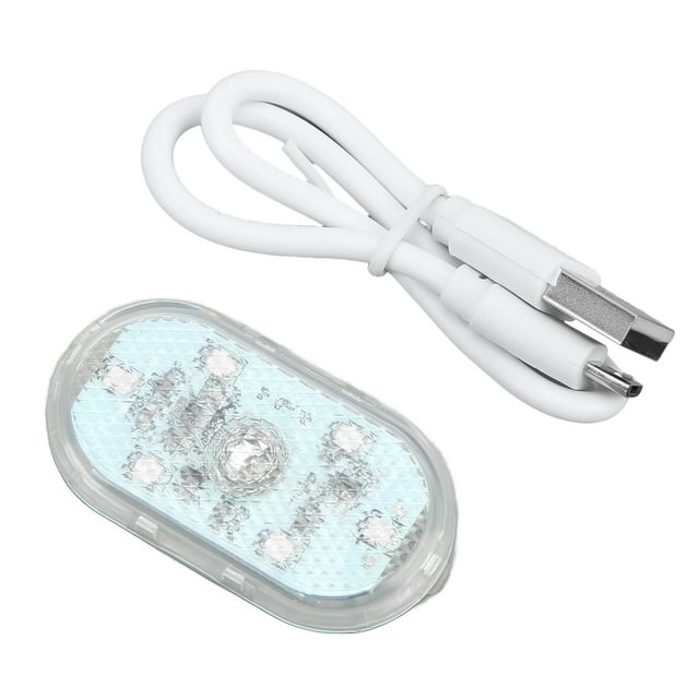 Luz LED para coche, tipo táctil, Interior del automóvil, mini lámpara de ambiente nocturno, batería integrada, color azul