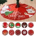 thumbnail image 2 of Falda de árbol de Navidad farfi exquisita estampada a prueba de decoloración, cómoda y suave, gran área de diseño de escena, lazo, fiesta, decoración de alfombras de suelo de árbol de Navidad par, 2 of 5