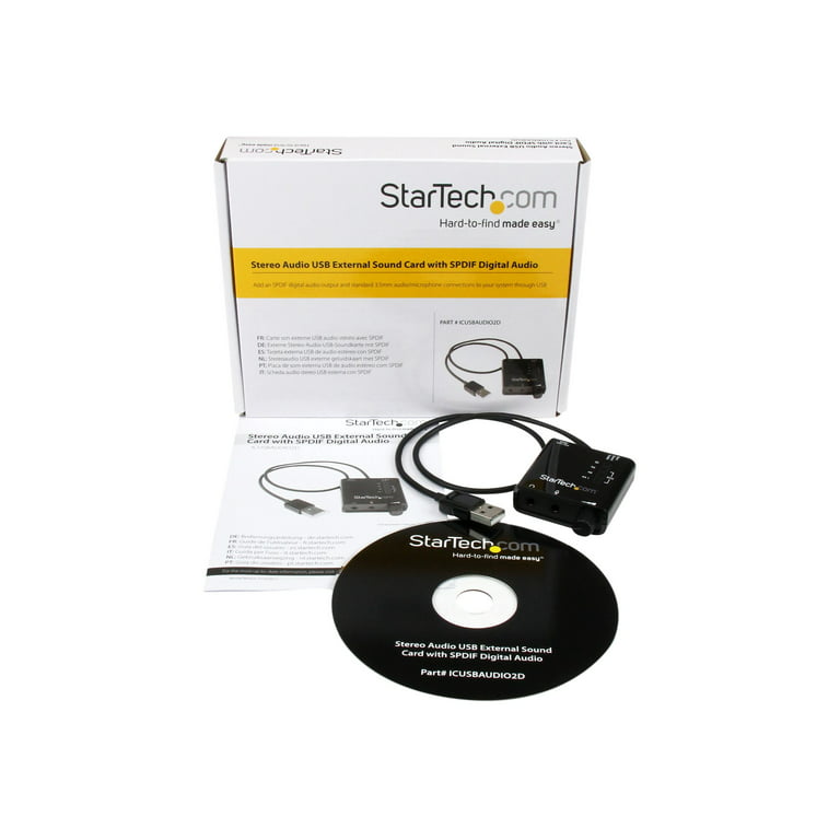 Akrobatik Gå tilbage det tvivler jeg på StarTech USB Stereo Audio Adapter External Sound Card with S/PDIF Digital  Audio - Walmart.com