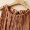 thumbnail image 4 of YHAJDS Sleeveless Casual Shirts Womens Camisole Solid Color Linen Pleated Round Neck Loose Cami, 4 of 4