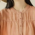 thumbnail image 6 of Babysbule Womens Tops Long Sleeve Fashion Women Cotton Linen Casual Solid Buttons Long Sleeves T-Shirt Blouse Tops, 6 of 6