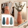 thumbnail image 2 of Unique Flower Vase with Geometric Pleated Design, Single Piece, Sage Green Plastic, for Living Room Table Decor, Decorative Vase, 2 of 4