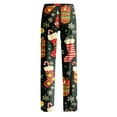 thumbnail image 5 of WTOBBY Women's Holiday-Themed Anime Pajama Pants, Sleepwear with Elastic Waist for Casual Wear, Straight Leg Trousers for Yoga and Christmas Print Design for Cozy Home Use,Dark Green L, 5 of 7