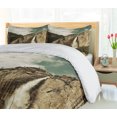 thumbnail image 5 of Ambesonne America Duvet Cover Set, Waterfall Yosemite Park, 2-Calking, Brown Reseda Green, 5 of 6